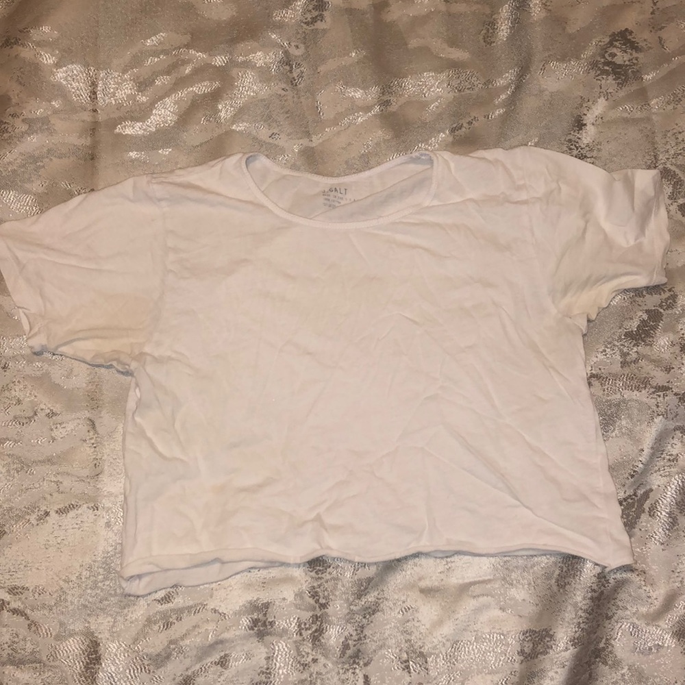 BRANDY MELVILLE White Crop T-Shirt
